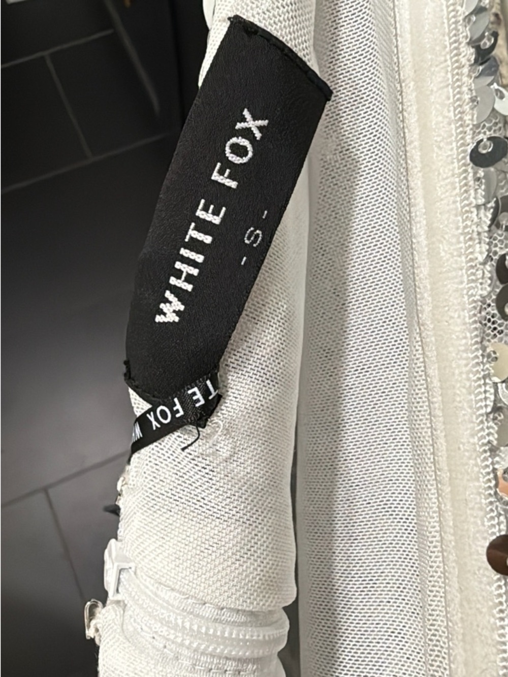 White Fox Boutique Silver Sequin Mini Dress - Picture 5 of 5